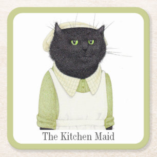 KICHEN MAID CAT Vierkante Papier Onderzetters + Te
