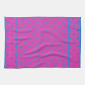Kichen Towel, Magenta: Helderblauwe Stippen Theedoek (Horizontaal)