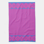 Kichen Towel, Magenta: Helderblauwe Stippen Theedoek (Verticaal)