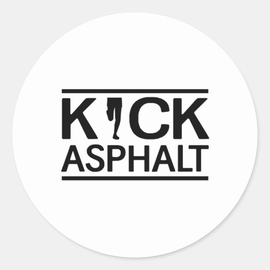 Kick Asphalt Ronde Sticker (Voorkant)