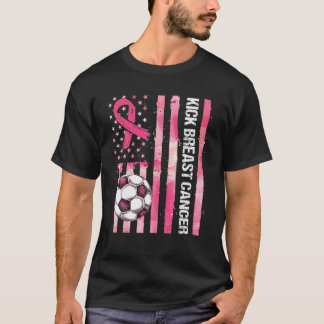 Kick Breast Cancer Awareness Soccer Pink Ribbon Su T-shirt