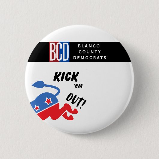 Kick Em Out Knop Ronde Button 5,7 Cm (Voorkant)