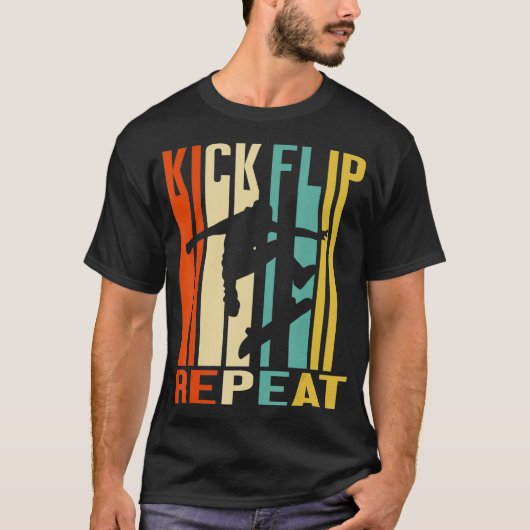 Kick Flip Schaats herhalen T-shirt (Voorkant)