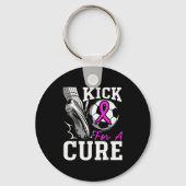 Kick For A Breast Cancer Awareness Nk Ribbon Socce Sleutelhanger (Voorkant)