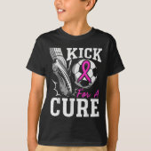 Kick For A Breast Cancer Awareness Nk Ribbon Socce T-shirt (Voorkant)