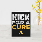 Kick for a Cure Soccer Childhood Cancer Awareness Kaart (Gele Bloem)
