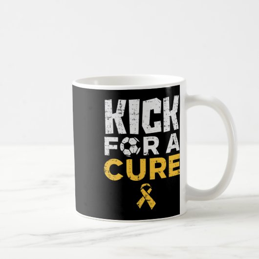 Kick For A Cure Soccer Childhood Cancer Awareness  Koffiemok (Rechts)