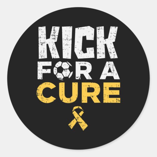 Kick for a Cure Soccer Childhood Cancer Awareness Ronde Sticker (Voorkant)