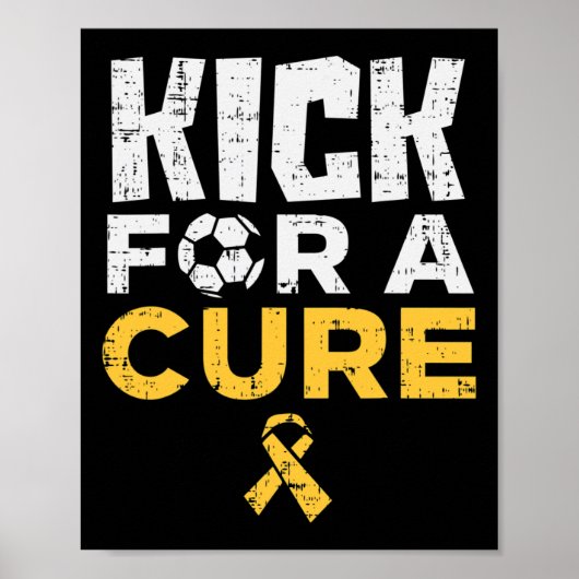 Kick For A Cure Voetbal Kinderkanker Bewustzijn  Poster (Voorkant)