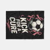 Kick For A Cure - Voetbal Steun Voor Borstkanker Fleece Deken (Voorkant (Horizontaal))