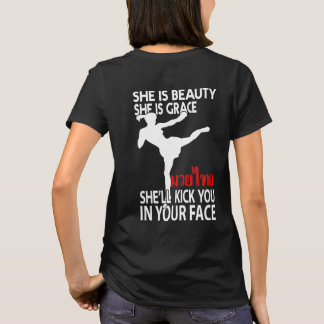 Kick in je gezicht Muay thai Women grappig t-shirt