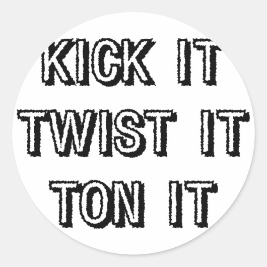 Kick it ronde sticker (Voorkant)