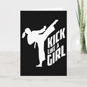 Kick Like A Girl-karate Kickboksen Meisje Kaart