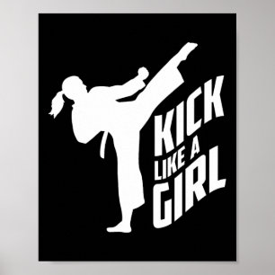 Kick Like A Girl-karate Kickboksen Meisje Poster
