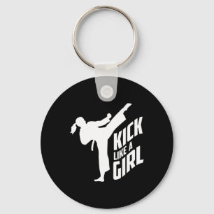 Kick Like A Girl-karate Kickboksen Meisje Sleutelhanger