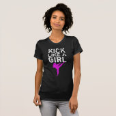 Kick like a Girl - Karate Martial Arts T-Shirt (Voorkant volledig)