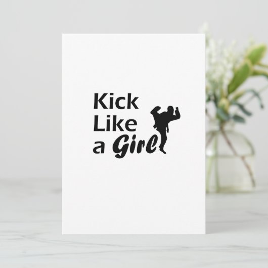 Kick Like A Girl Karate Tae Kwon Do Martial Arts V (Staand voorkant)