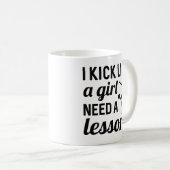 Kick Like A Girl Need A Lesson Koffiemok (Voorkant rechts)