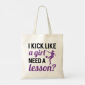 Kick Like A Girl Need A Lesson Tote Bag (Achterkant)