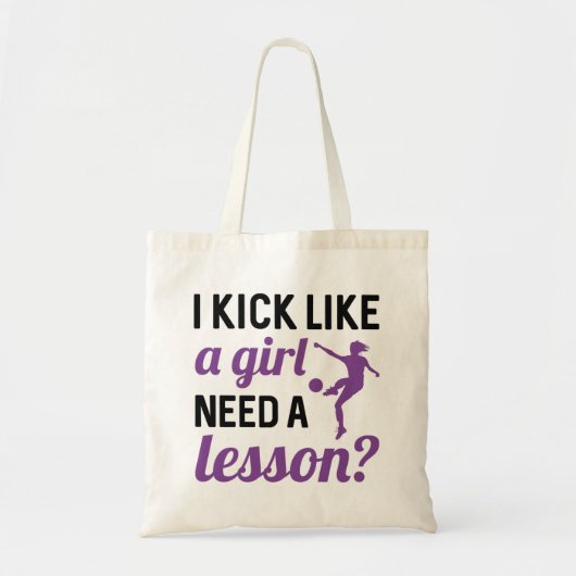 Kick Like A Girl Need A Lesson Tote Bag (Voorkant)