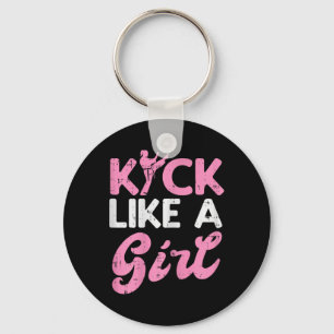 Kick Like Girl Karate Taekwondo Kung Fu Vechtkunst Sleutelhanger