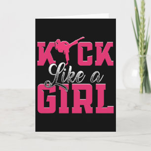 Kick Like Girl Karate Taekwondo Vechtkunst Kaart