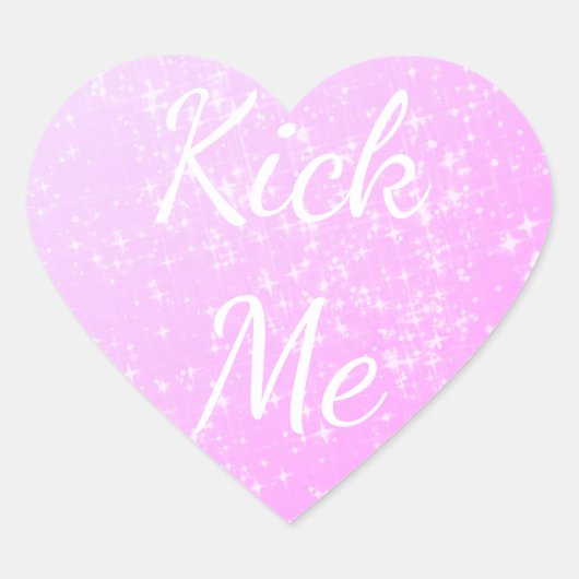 Kick Me grappig grap roze hart grap sticker (Voorkant)