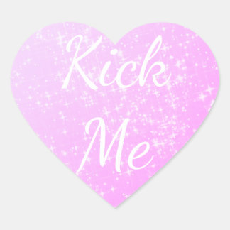Kick Me grappig grap roze hart grap sticker