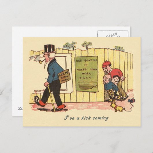 Kick Me Sign Prank Kinderen Oud Man Briefkaart (Voorkant / Achterkant)