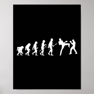 Kick Mma Kickboksen Bokser Boksen Menselijke Evolu Poster