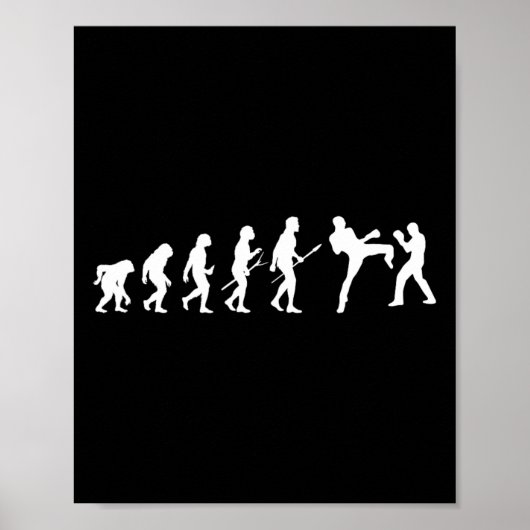Kick Mma Kickboxing Boxer Boxing Human Evolution S Poster (Voorkant)