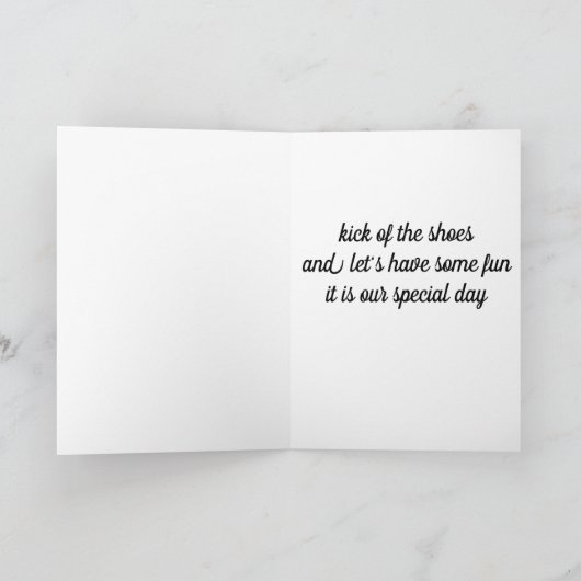 KICK OFF OUR SHOES *VIER ONS JUBILEUM* KAART (Binnen)