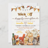 Kick Off Pumpkin Footballs Couples Douche Kaart (Voorkant)