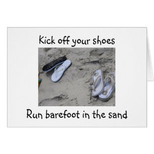 KICK OFF SHOT/RUN BAREFOOT IN DE ZAND 5E HUMOR
