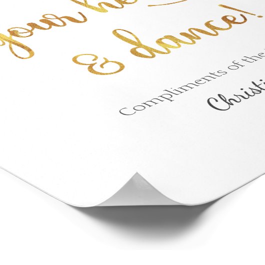 'Kick off your heels and dance' gouden bruiloft Poster (Hoek)