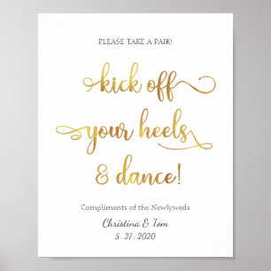 'Kick off your heels and dance' gouden bruiloft Poster