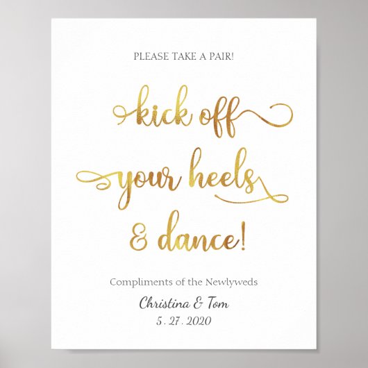 'Kick off your heels and dance' gouden bruiloft Poster (Voorkant)
