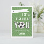 Kick Out Of You Soccer Classroom Valentijn Kaart (Staand voorkant)