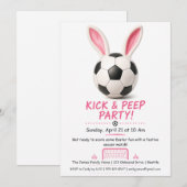 Kick & Peep Feest – Pasen Voetbal Uitnodiging (Voorkant / Achterkant)