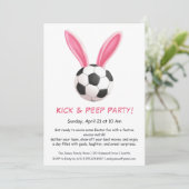 Kick & Peep Feest – Pasen Voetbal Uitnodiging (Staand voorkant)