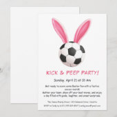 Kick & Peep Feest – Pasen Voetbal Uitnodiging (Voorkant / Achterkant)