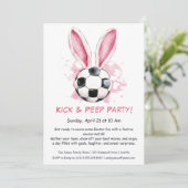 Kick & Peep Party - Uitnodiging voor Paasvoetbal (Staand voorkant)