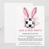 Kick & Peep Party - Uitnodiging voor Paasvoetbal (Voorkant / Achterkant)