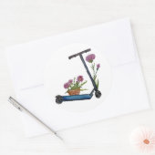 Kick Scooter, Bloemen Waterverf Sticker (Envelop)