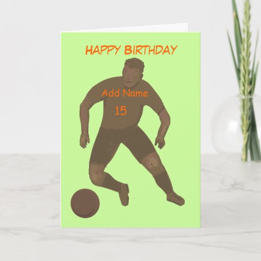 Kick That Ball Birthday Kaart leeftijd en naam voo (Voorkant)