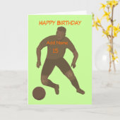 Kick That Ball Birthday Kaart leeftijd en naam voo (Gele Bloem)