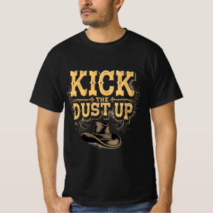 Kick the Dust Up Text en het Cowboy Pet T-shirt