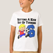 Kick uit het draaien van 6 voetballer t-shirt (Voorkant)