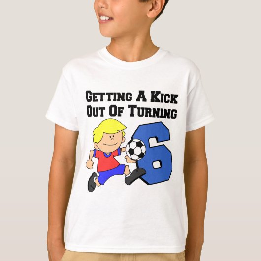 Kick uit het draaien van 6 voetballer t-shirt (Voorkant)