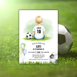 Kick up some fun Soccer Ball Boys Birthday Party I Kaart
